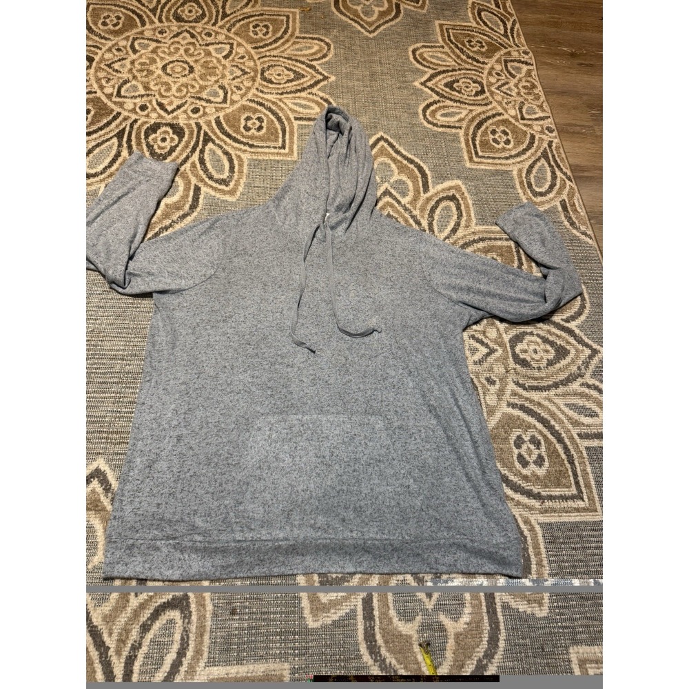 Workshop Republic Clothing Womens Gray Modal Blend Pullover Hoodie Sweatshirt 1x